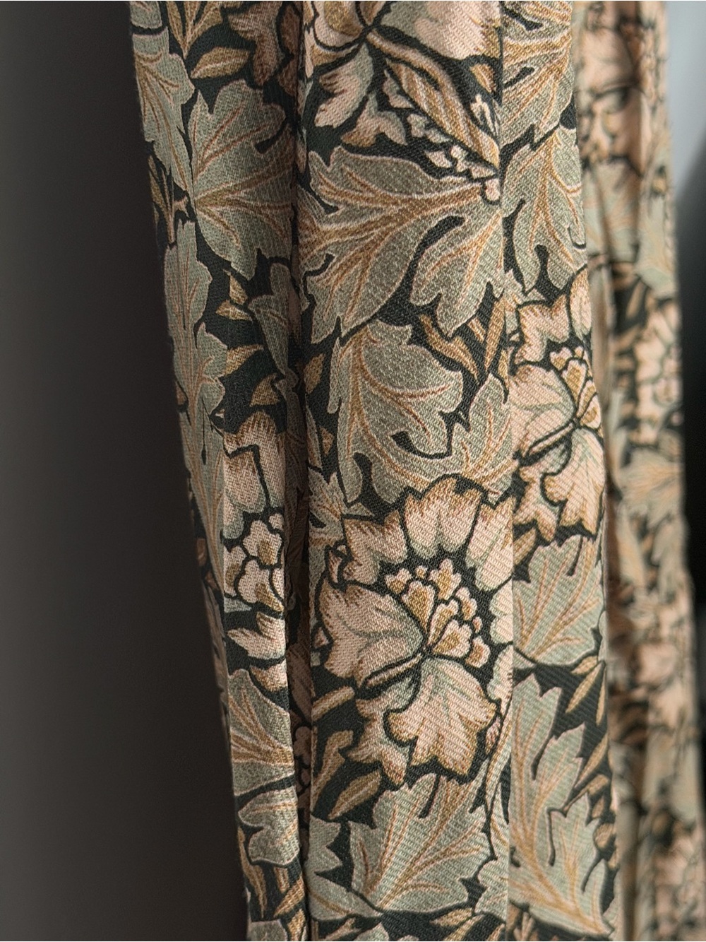 O.P.T. Floral Print Ruffle Sleeve Maxi Dress in Beige 100% Cotton S - Picture 4 of 8